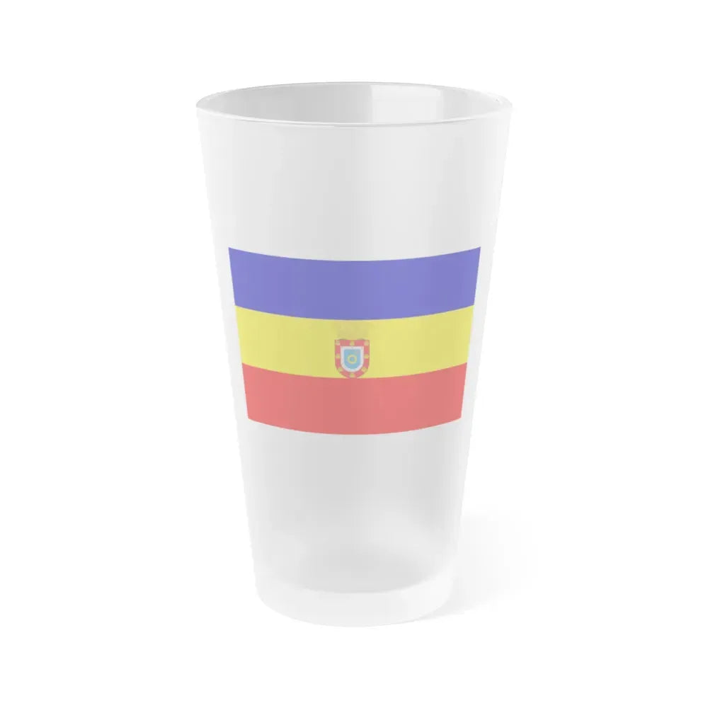 Flag of Pudahuel Chile - Frosted Pint Glass 16oz 16oz Frosted - Go Mug Yourself