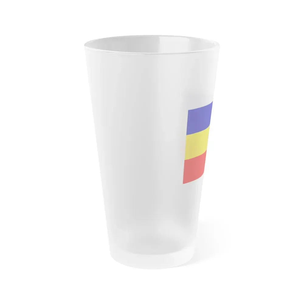 Flag of Pudahuel Chile - Frosted Pint Glass 16oz - Go Mug Yourself