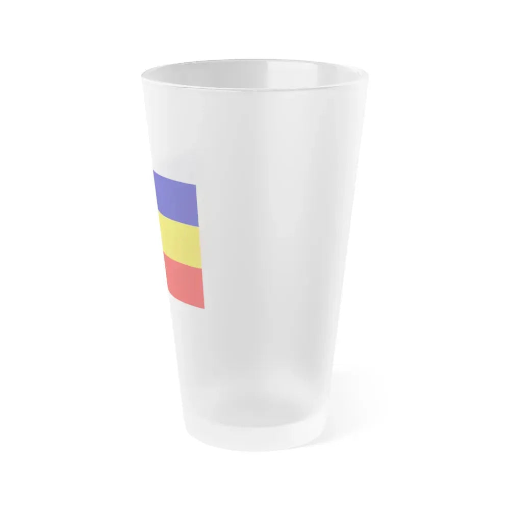 Flag of Pudahuel Chile - Frosted Pint Glass 16oz - Go Mug Yourself