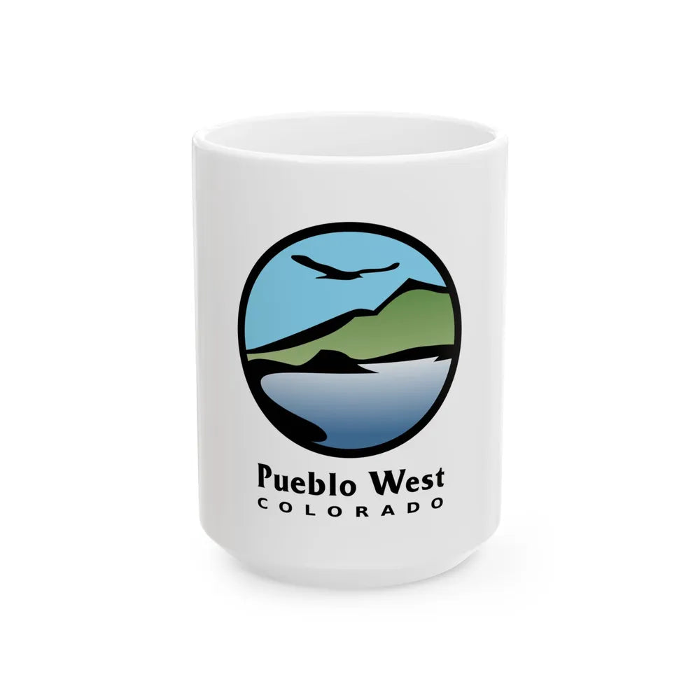 Flag of Pueblo West Colorado (United States) White Coffee Mug 15oz - Go Mug Yourself