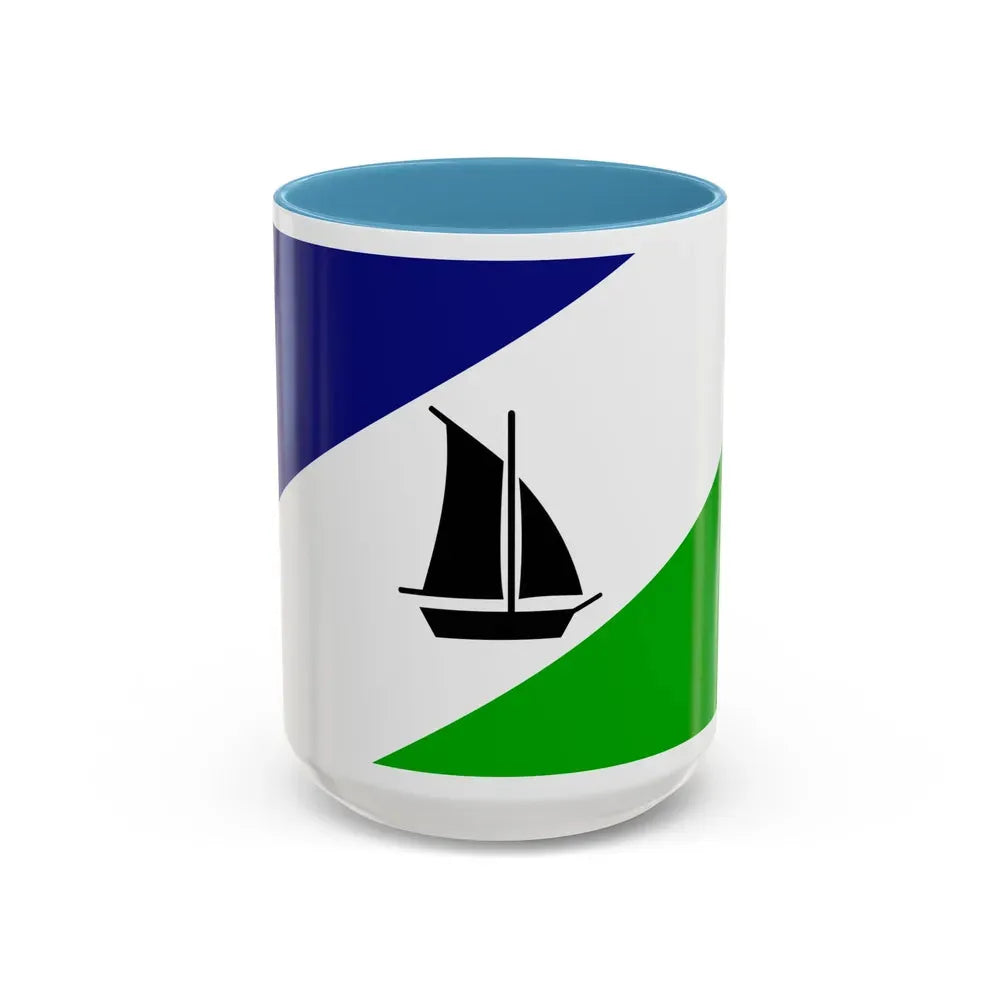 Flag of Puerto Montt Chile - Accent Coffee Mug 15oz Light Blue - Go Mug Yourself
