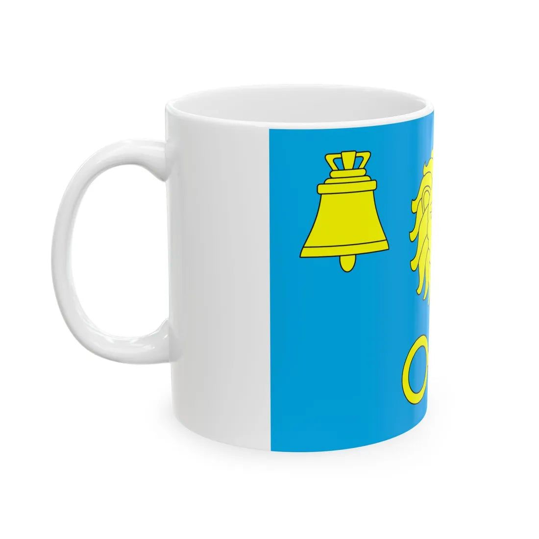 Flag of Pustomyty raion (Ukraine) White Coffee Mug - Go Mug Yourself