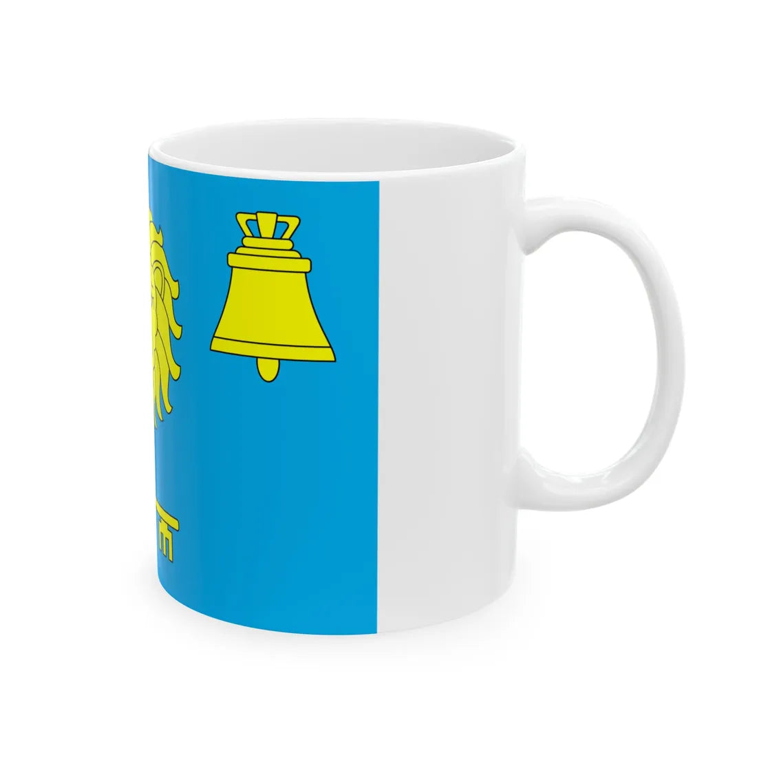 Flag of Pustomyty raion (Ukraine) White Coffee Mug - Go Mug Yourself