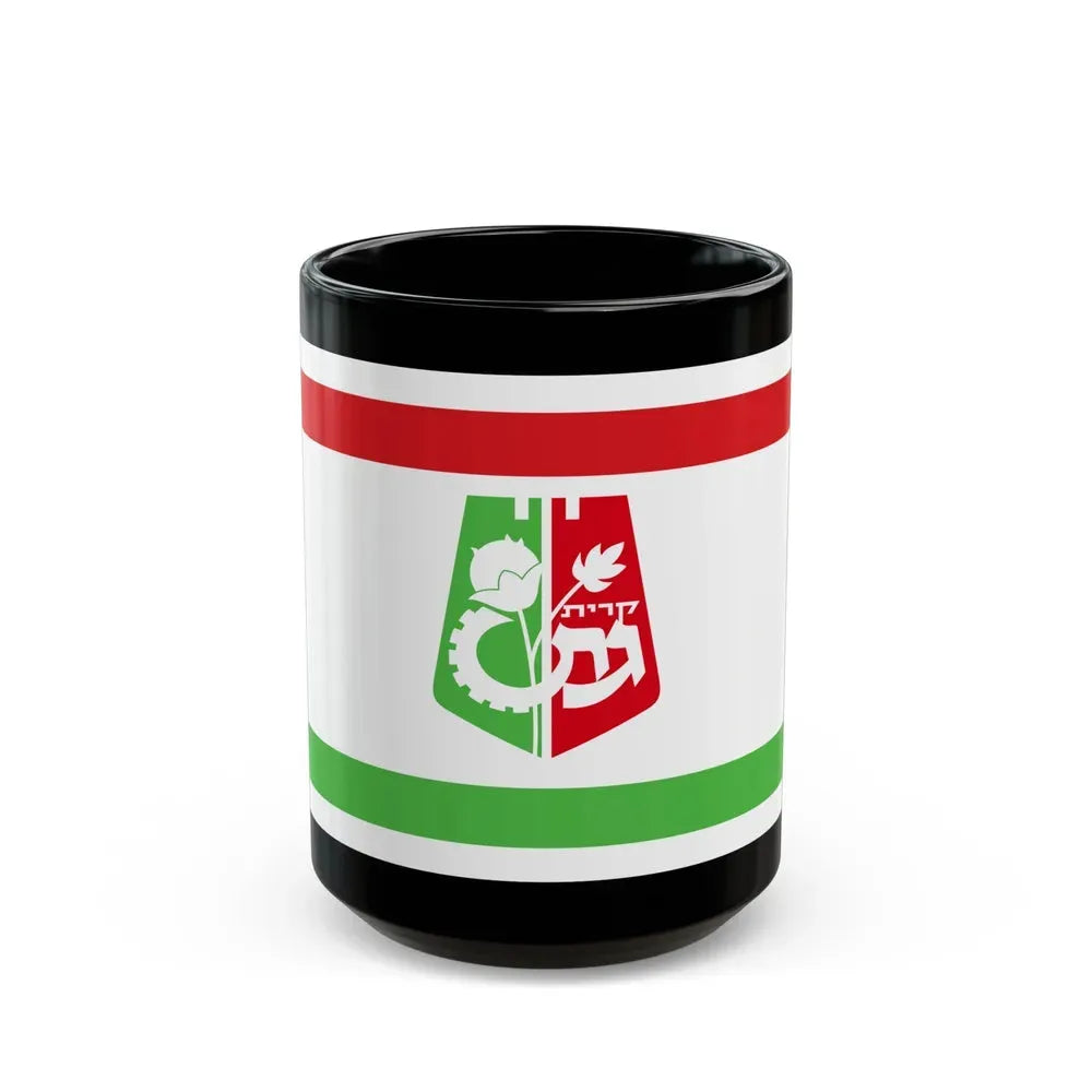 Flag of Qiryat Gat Israel - Black Coffee Mug 15oz - Go Mug Yourself