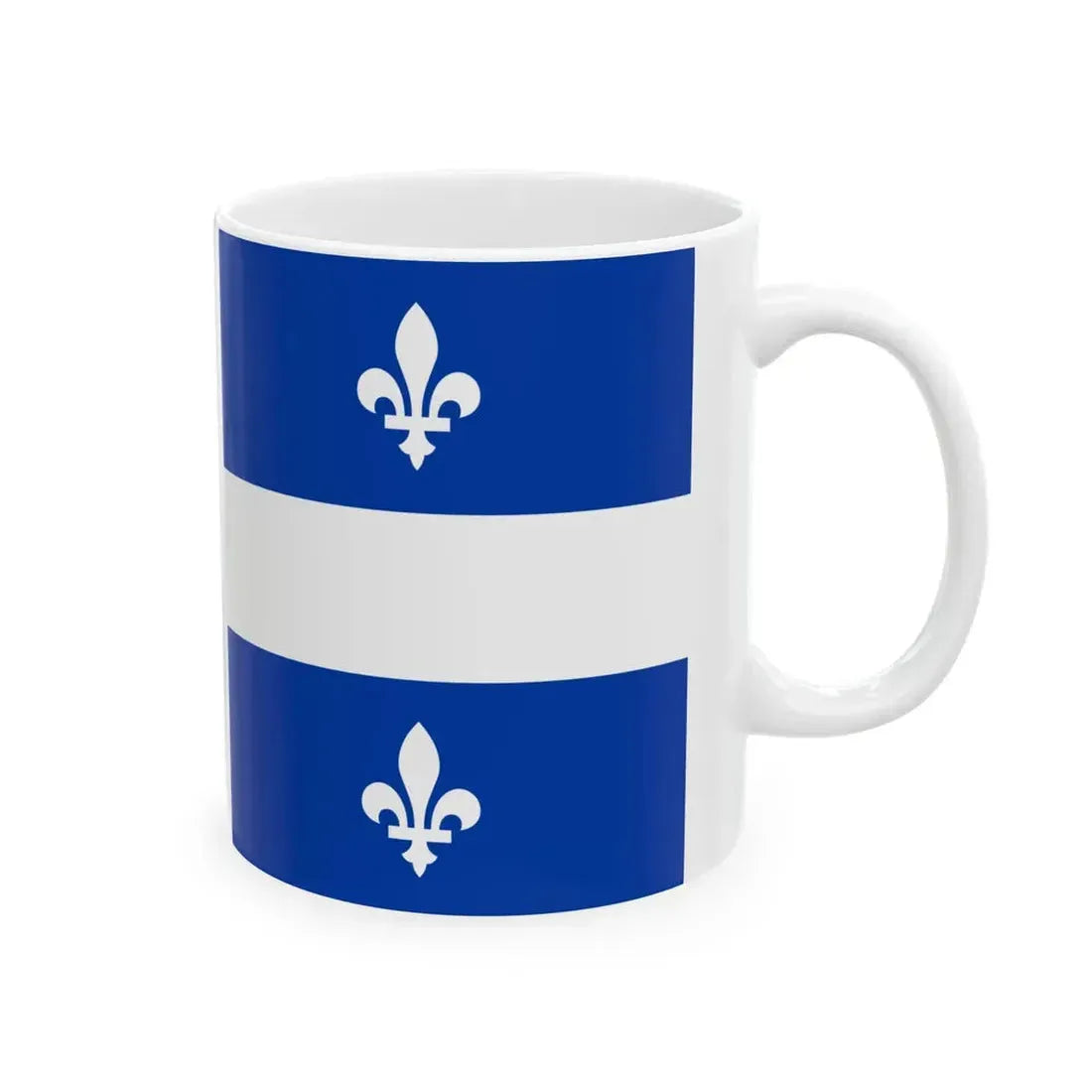 Flag of Quebec 1-2 (Canada) White Coffee Mug - Go Mug Yourself