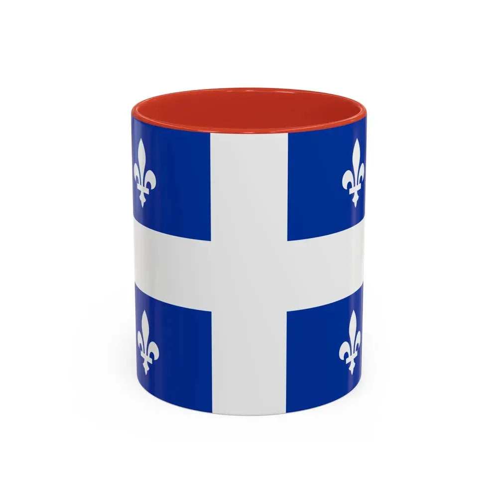 Flag of Quebec Canada - Accent Coffee Mug 11oz Red - Go Mug Yourself