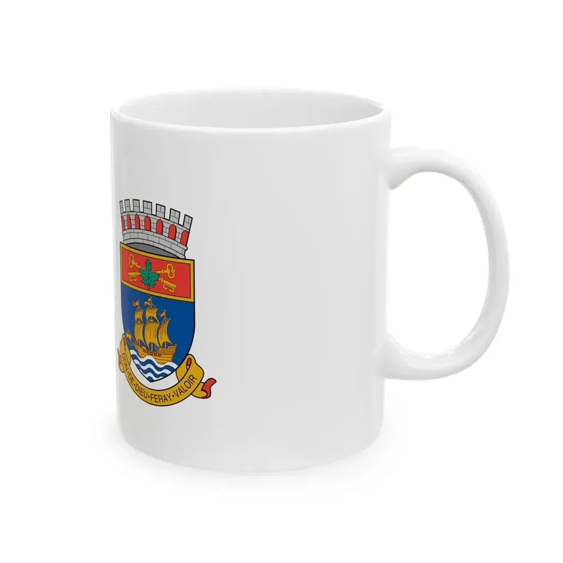 Flag of Quebec City 1967-1987 (Canada) White Coffee Mug - Go Mug Yourself