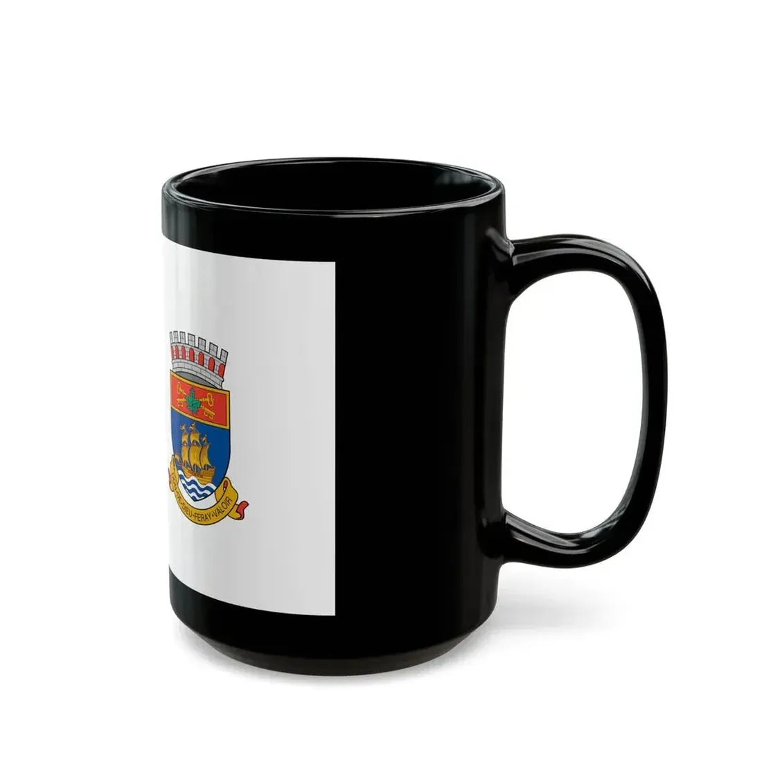Flag of Quebec City 1967 to 1987 Canada - Black Coffee Mug - Go Mug Yourself