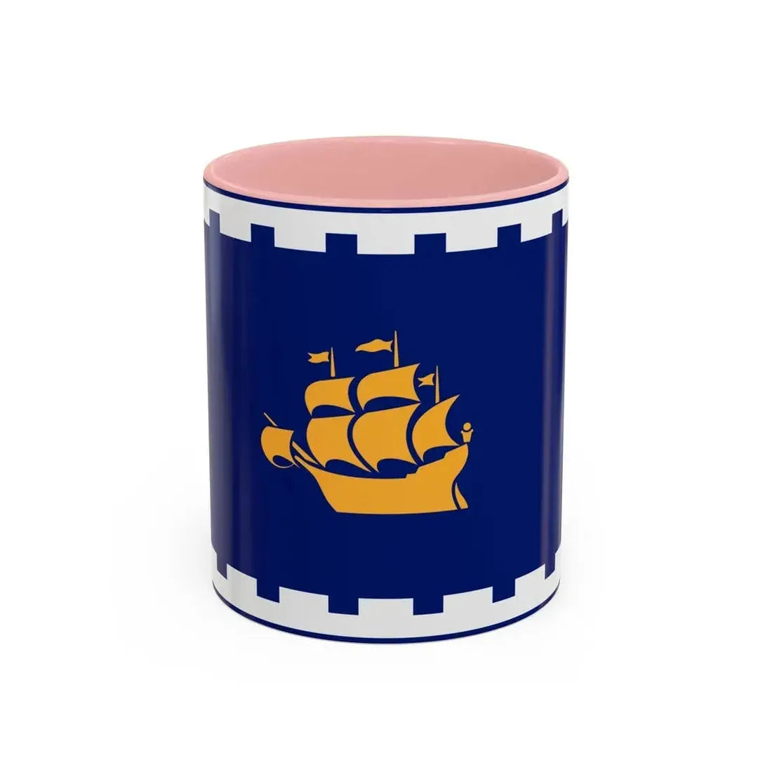 Flag of Quebec City Canada - Accent Coffee Mug 11oz Pink - Go Mug Yourself