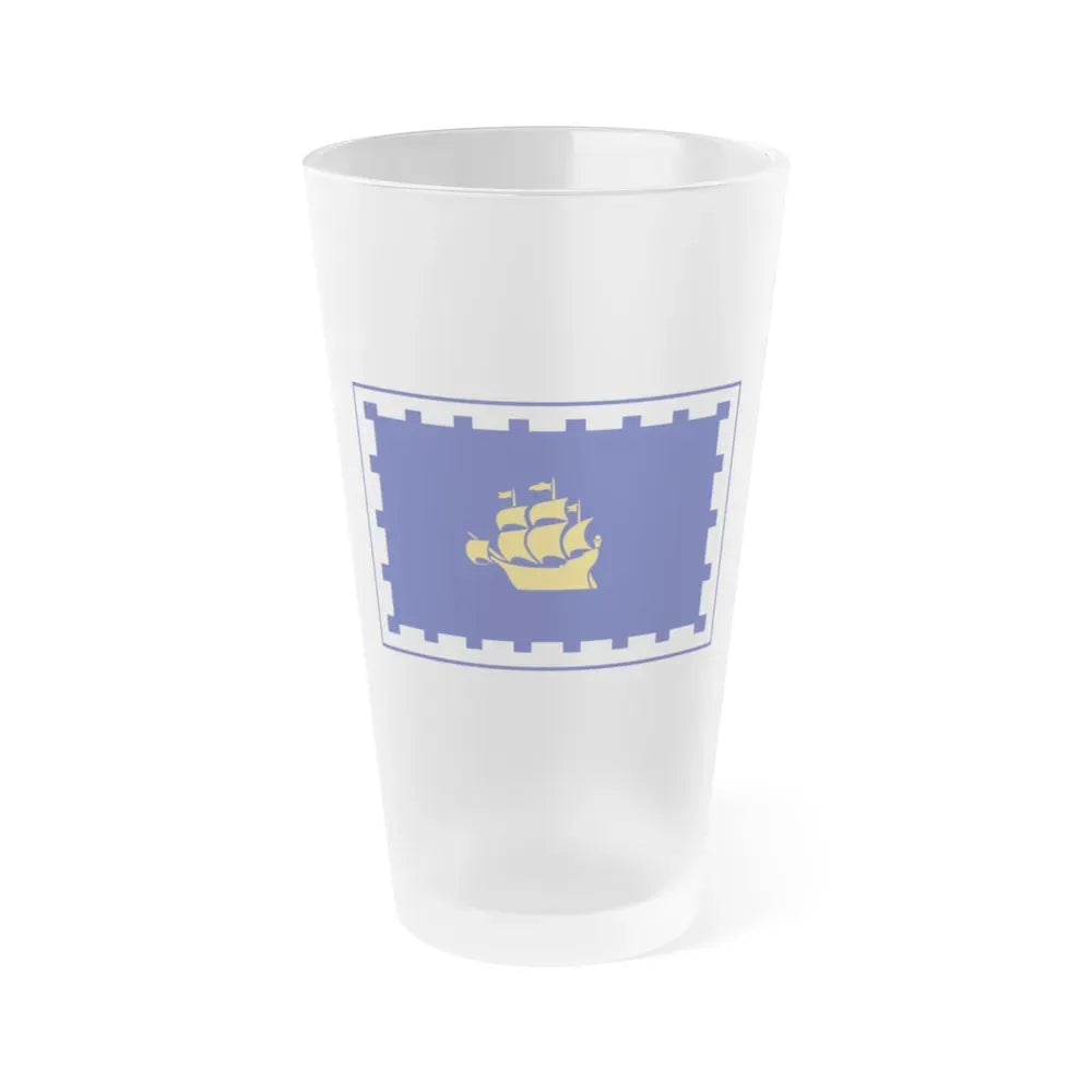 Flag of Quebec City Canada - Frosted Pint Glass 16oz 16oz Frosted - Go Mug Yourself