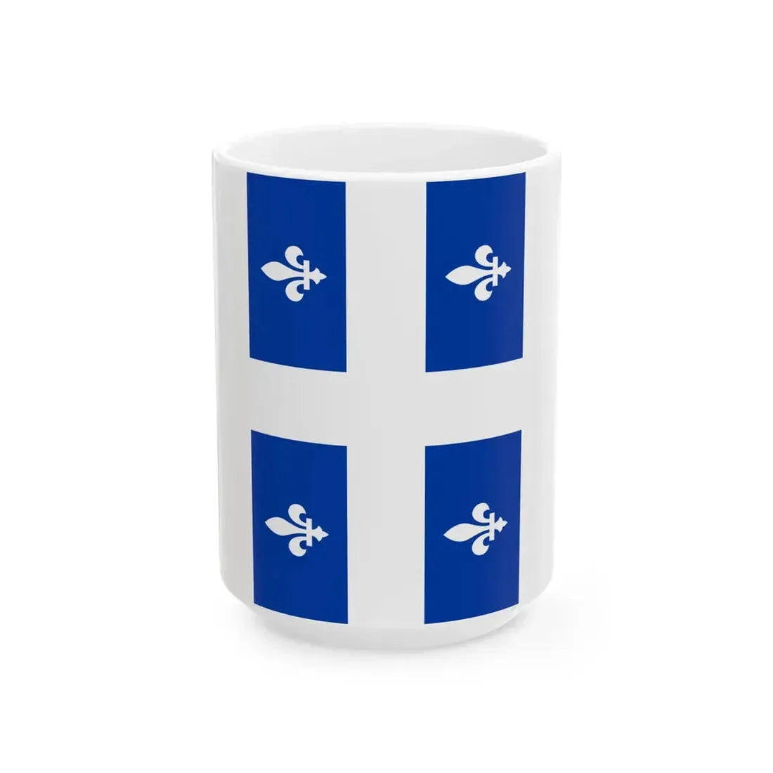 Flag of Quebec vertical (Canada) White Coffee Mug 15oz - Go Mug Yourself