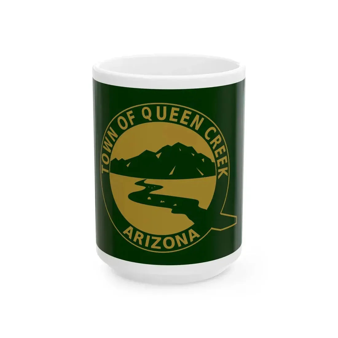 Flag of Queen Creek Arizona (United States) White Coffee Mug 15oz - Go Mug Yourself