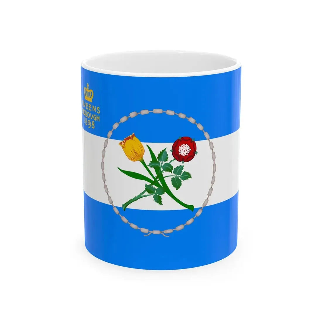 Flag of Queens New York (United States) White Coffee Mug 11oz - Go Mug Yourself