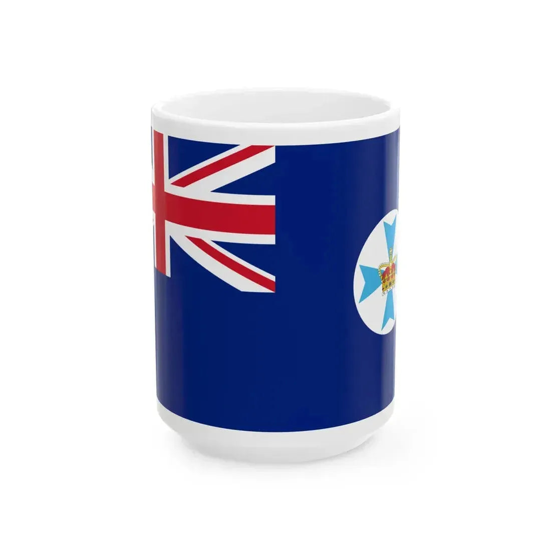 Flag of Queensland 1876-1901 (Australia) White Coffee Mug 15oz - Go Mug Yourself