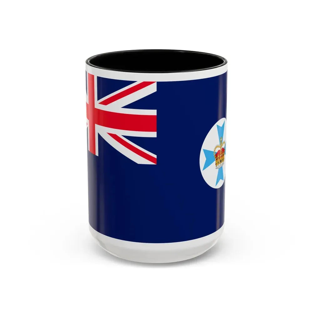 Flag of Queensland Australia - Accent Coffee Mug 15oz Black - Go Mug Yourself