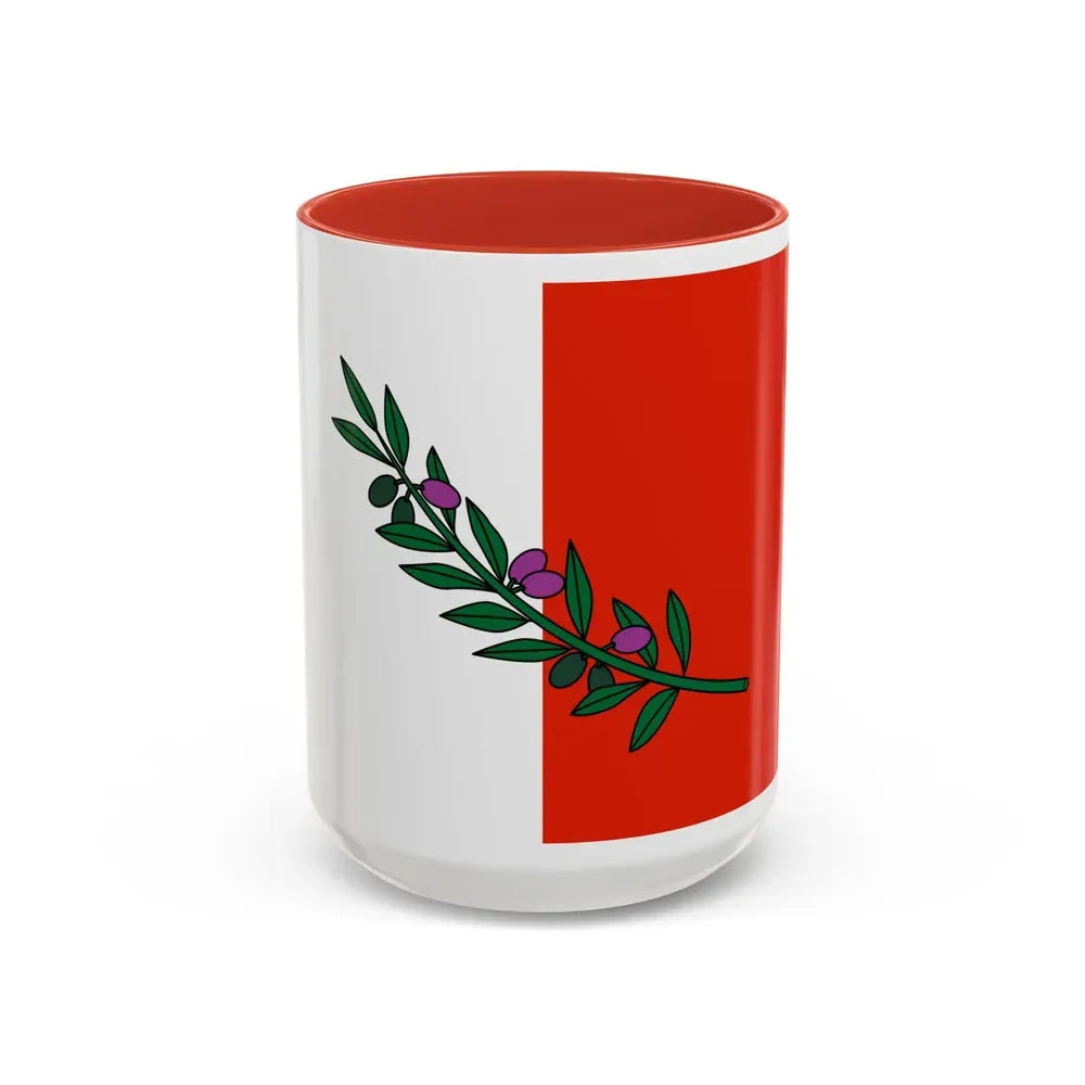 Flag of Rabat Malta - Accent Coffee Mug 15oz Red - Go Mug Yourself