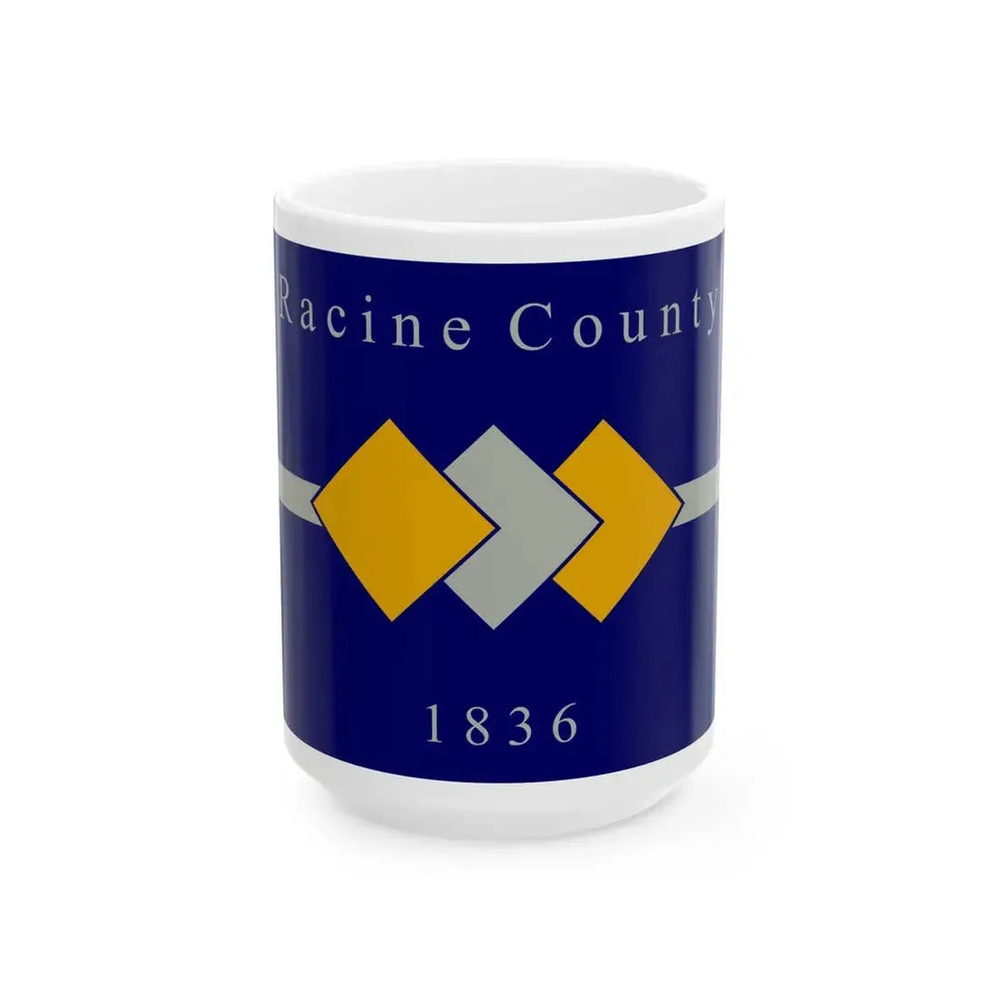 Flag of Racine County Wisconsin (United States) White Coffee Mug 15oz - Go Mug Yourself
