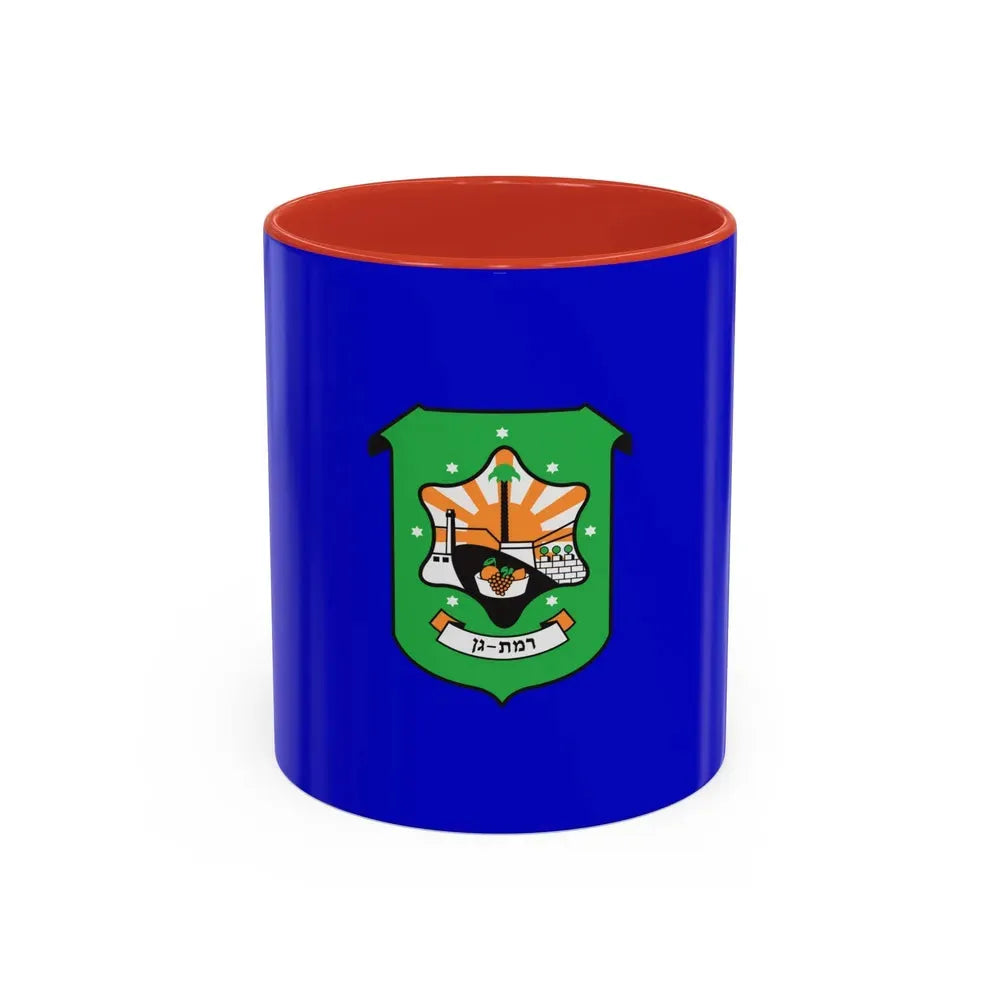 Flag of Ramat Gan Israel - Accent Coffee Mug 11oz Red - Go Mug Yourself
