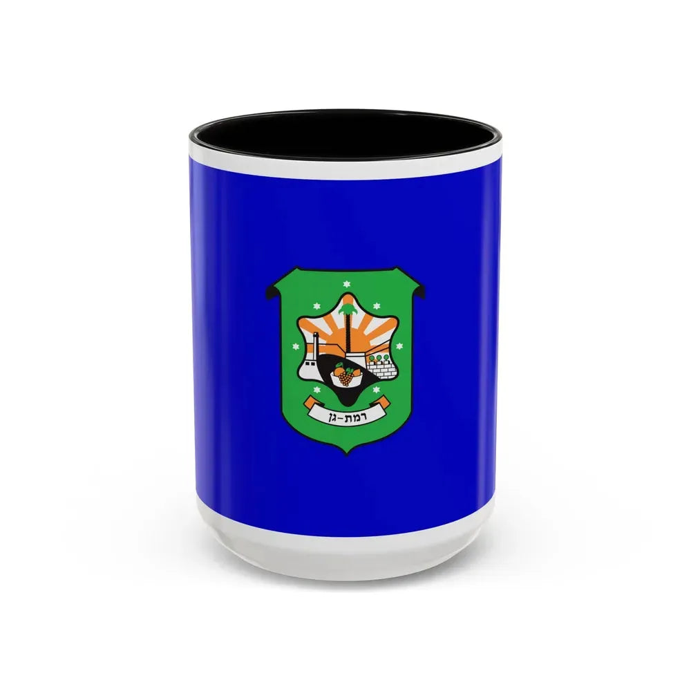 Flag of Ramat Gan Israel - Accent Coffee Mug 15oz Black - Go Mug Yourself