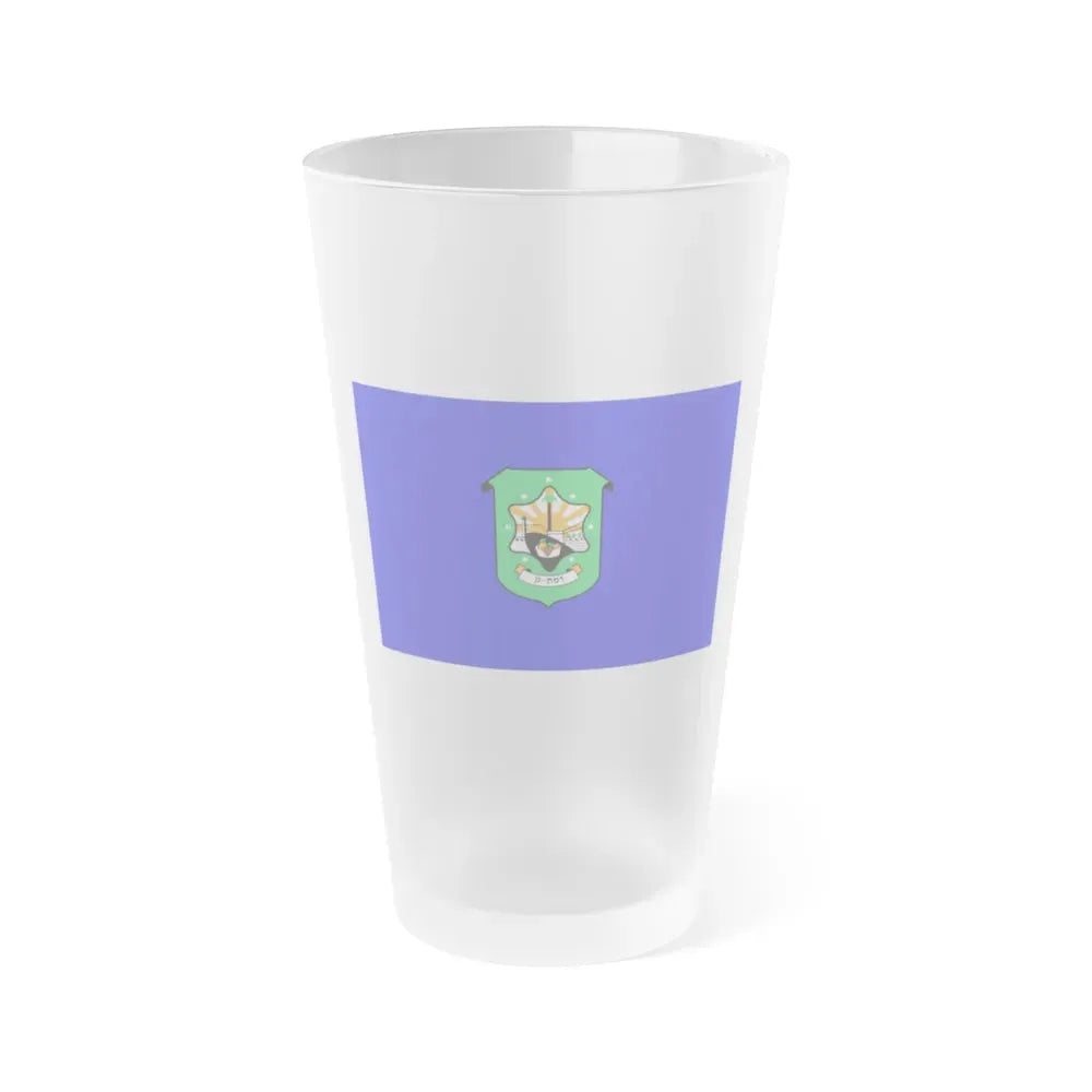 Flag of Ramat Gan Israel - Frosted Pint Glass 16oz 16oz Frosted - Go Mug Yourself
