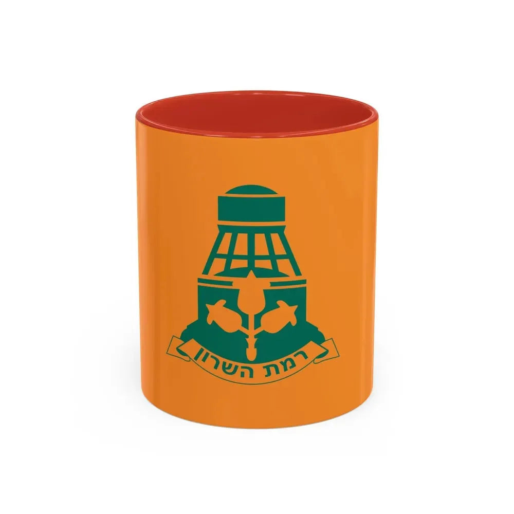 Flag of Ramat HaSharon Israel - Accent Coffee Mug 11oz Red - Go Mug Yourself