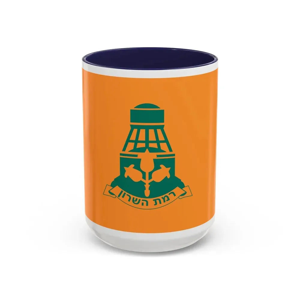 Flag of Ramat HaSharon Israel - Accent Coffee Mug 15oz Navy - Go Mug Yourself