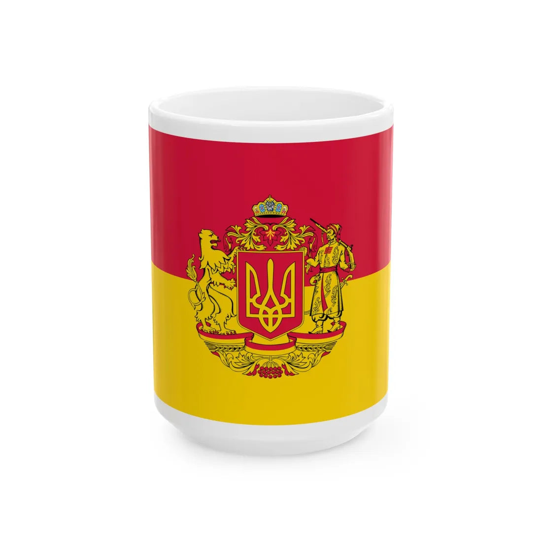 Flag of Raspberry Ukraine 2 (Ukraine) White Coffee Mug 15oz - Go Mug Yourself