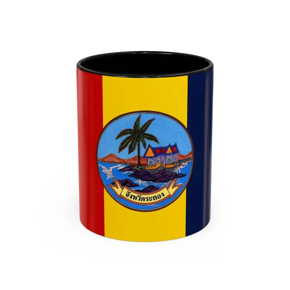Flag of Rayong Province Thailand - Accent Coffee Mug 11oz Black - Go Mug Yourself