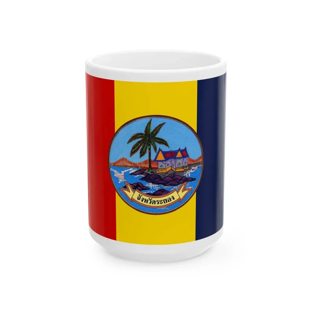 Flag of Rayong Province Thailand - White Coffee Mug 15oz - Go Mug Yourself