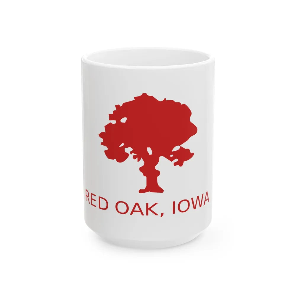 Flag of Red Oak Iowa (United States) White Coffee Mug 15oz - Go Mug Yourself