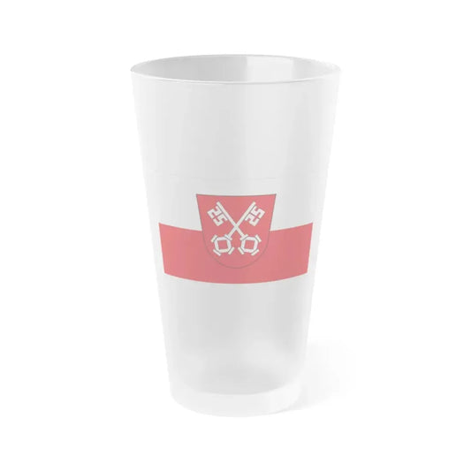 Flag of Regensburg 2 Germany - Frosted Pint Glass 16oz 16oz Frosted - Go Mug Yourself
