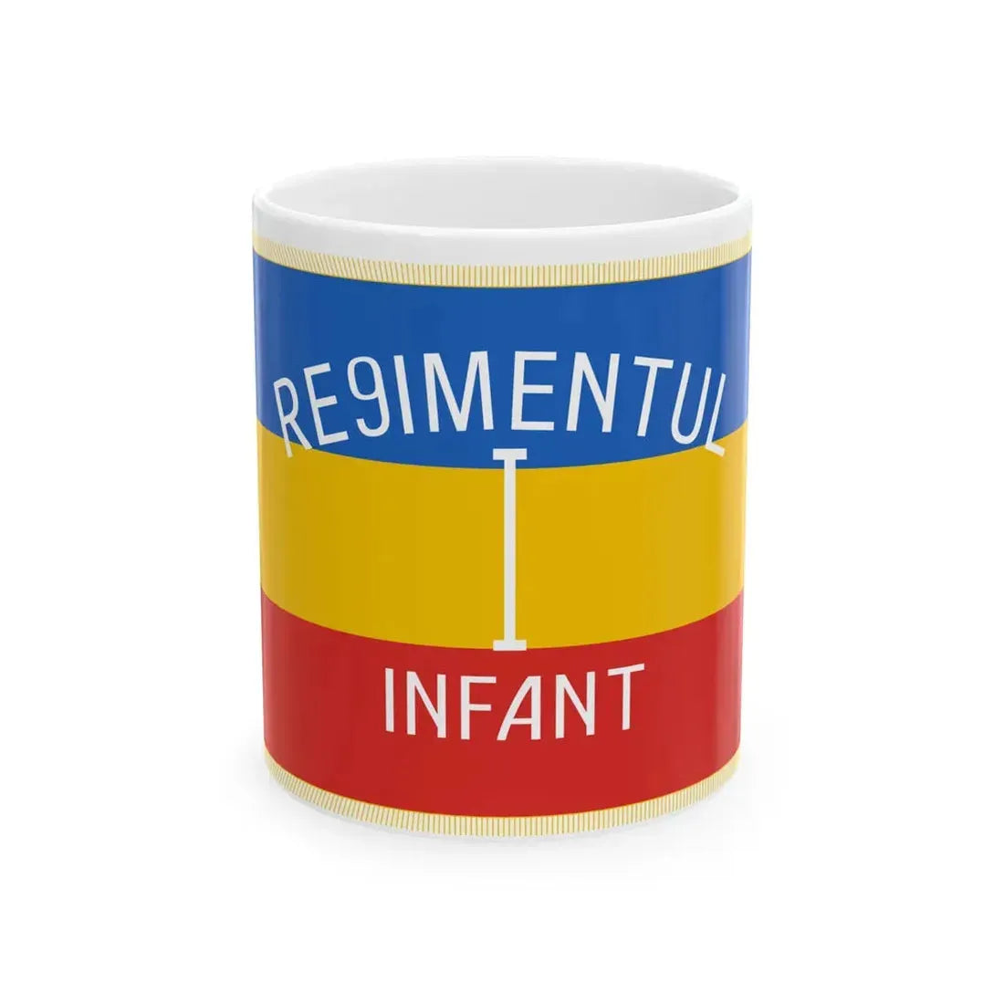 Flag of Regimentul Infant - reverse (Moldova) White Coffee Mug 11oz - Go Mug Yourself