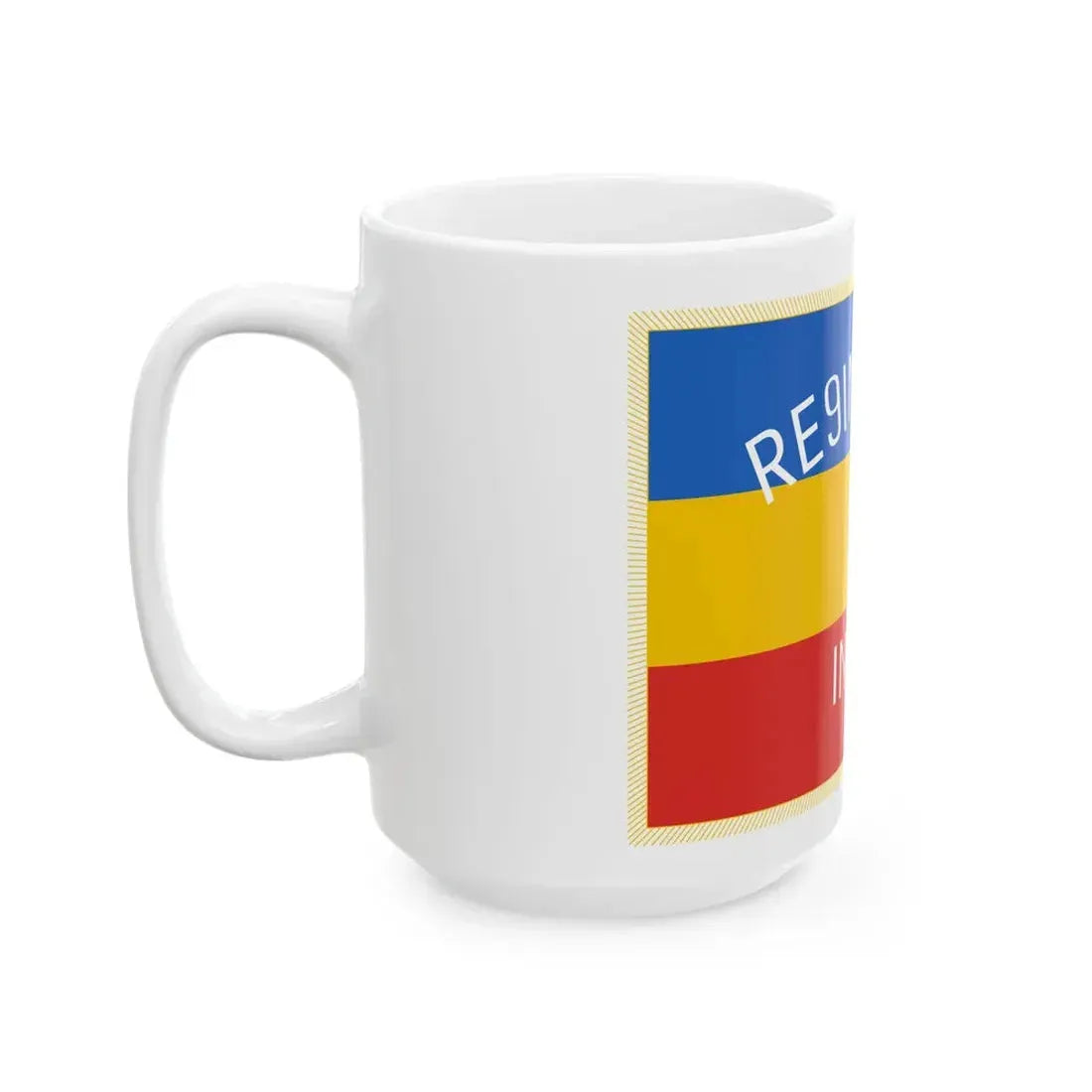 Flag of Regimentul Infant - reverse (Moldova) White Coffee Mug - Go Mug Yourself