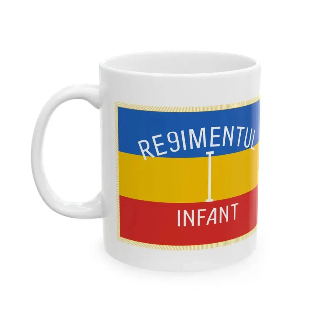 Flag of Regimentul Infant - two sides (Moldova) White Coffee Mug - Go Mug Yourself