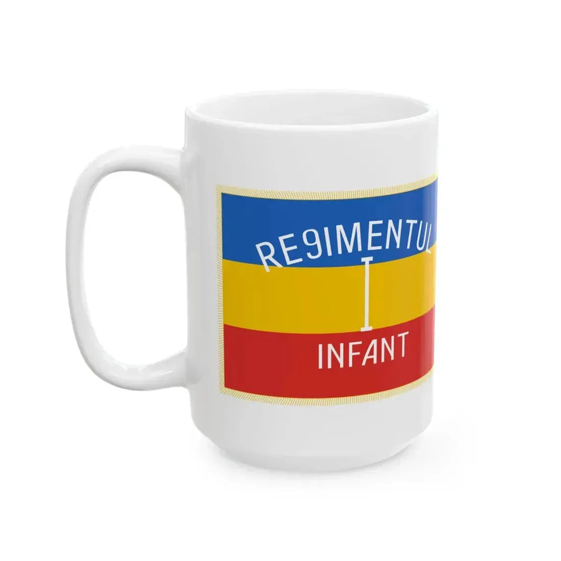 Flag of Regimentul Infant - two sides (Moldova) White Coffee Mug - Go Mug Yourself