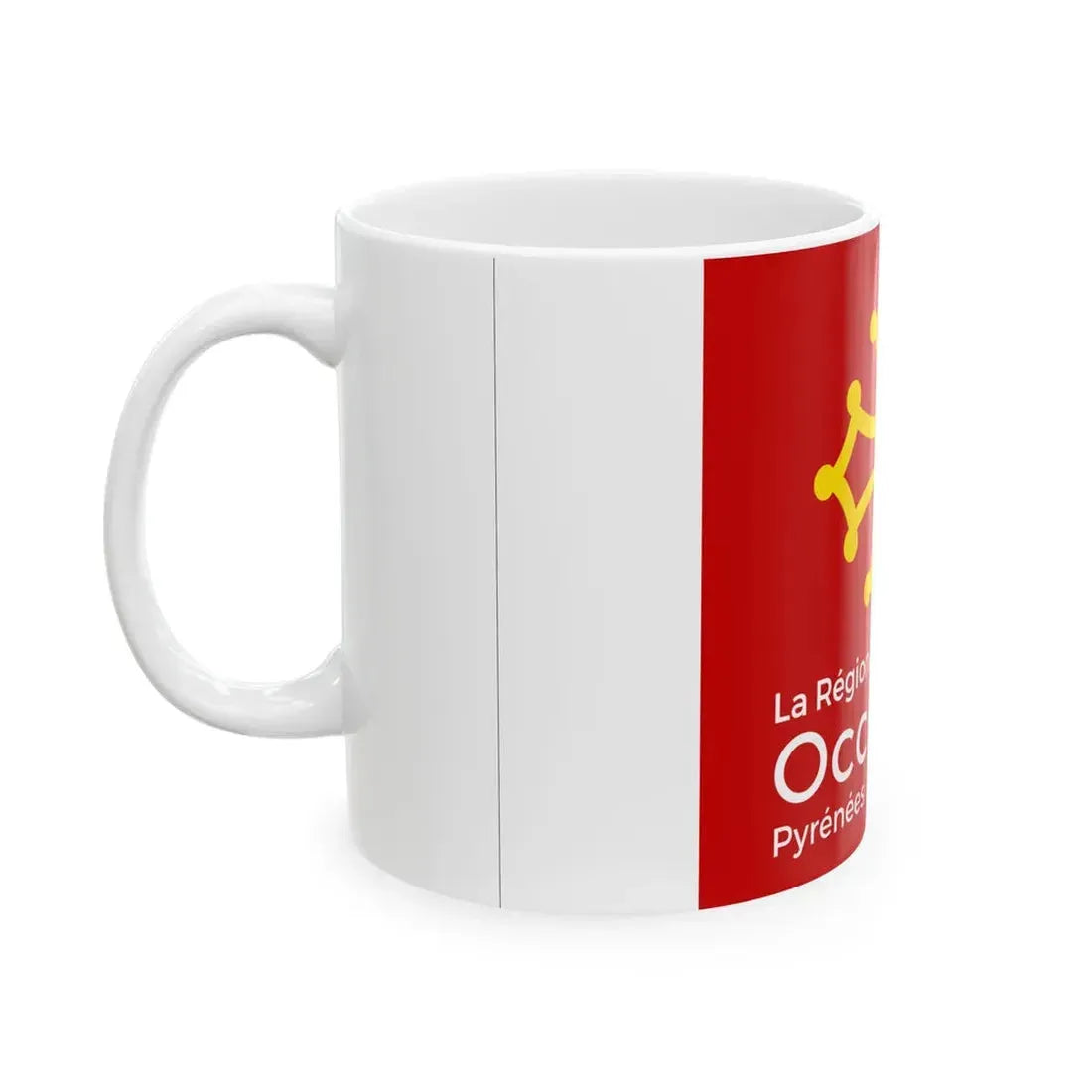 Flag of Region Occitanie (France) White Coffee Mug - Go Mug Yourself