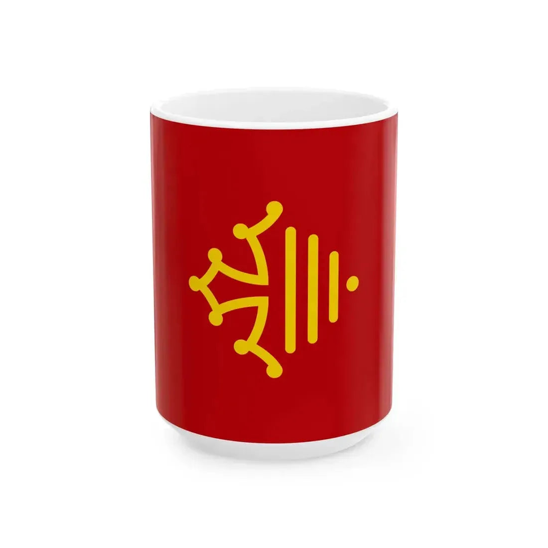 Flag of Region Occitanie symbol only (France) White Coffee Mug 15oz - Go Mug Yourself