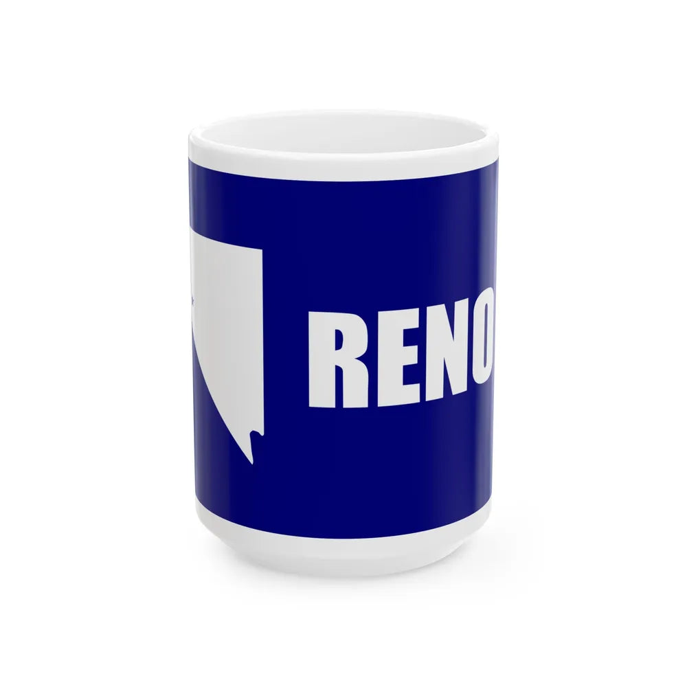 Flag of Reno Nevada 1959-2018 (United States) White Coffee Mug 15oz - Go Mug Yourself
