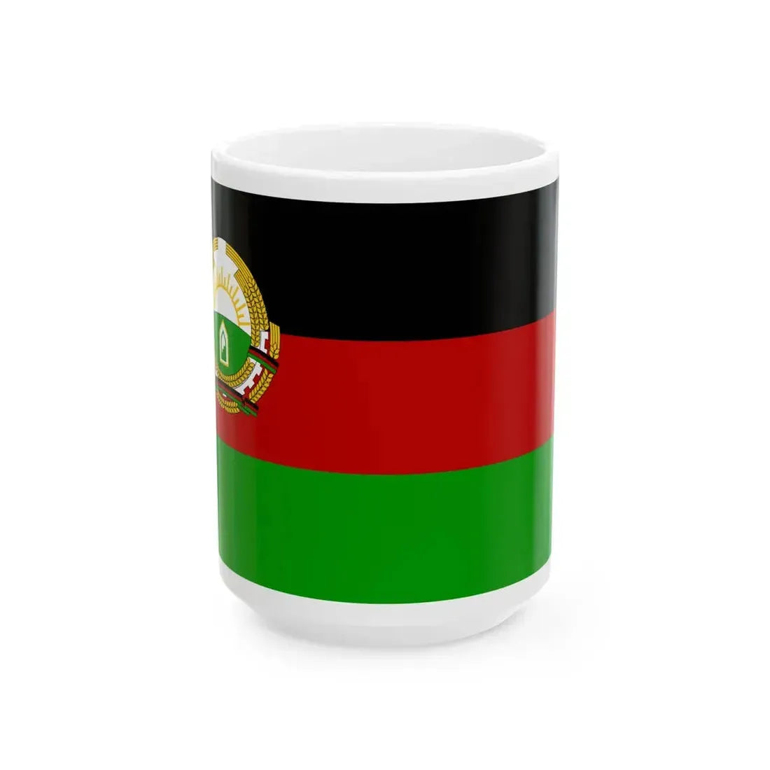 Flag of Republic of Afghanistan (Afghanistan) White Coffee Mug 15oz - Go Mug Yourself