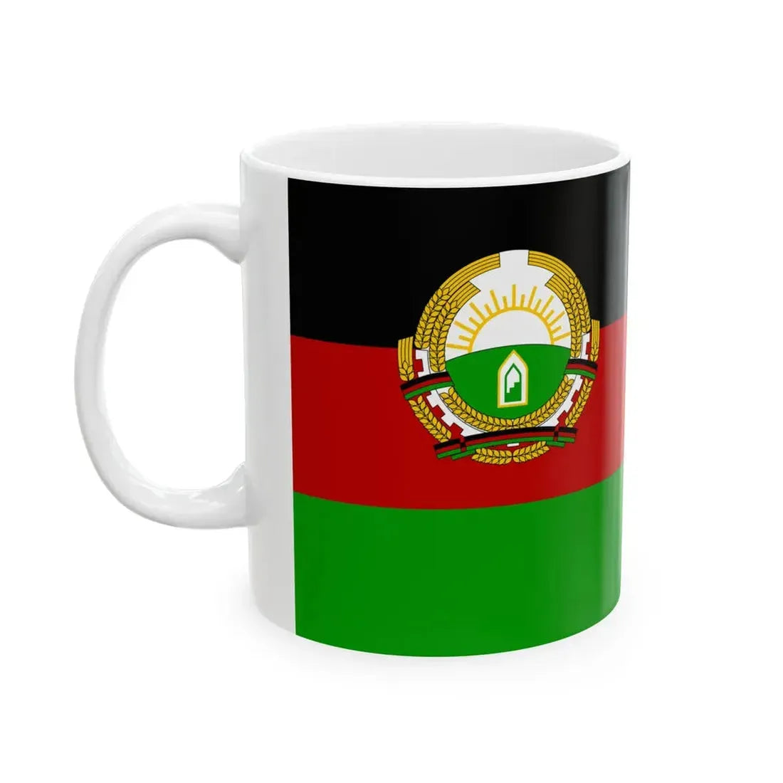 Flag of Republic of Afghanistan (Afghanistan) White Coffee Mug - Go Mug Yourself