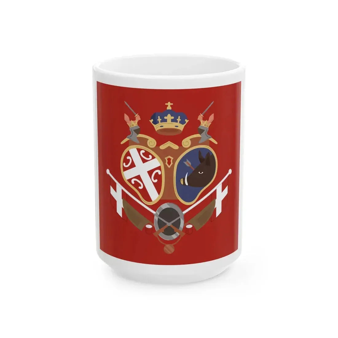 Flag of Revolutionary Serbia (Serbia) White Coffee Mug 15oz - Go Mug Yourself