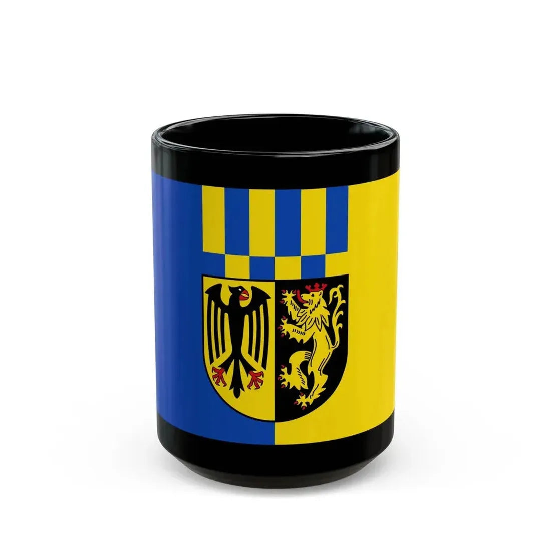 Flag of Rhein Hunsrueck Kreis Germany - Black Coffee Mug 15oz - Go Mug Yourself