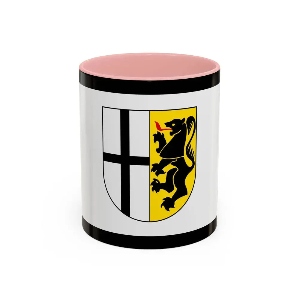 Flag of Rhein Kreises Neuss Germany - Accent Coffee Mug 11oz Pink - Go Mug Yourself