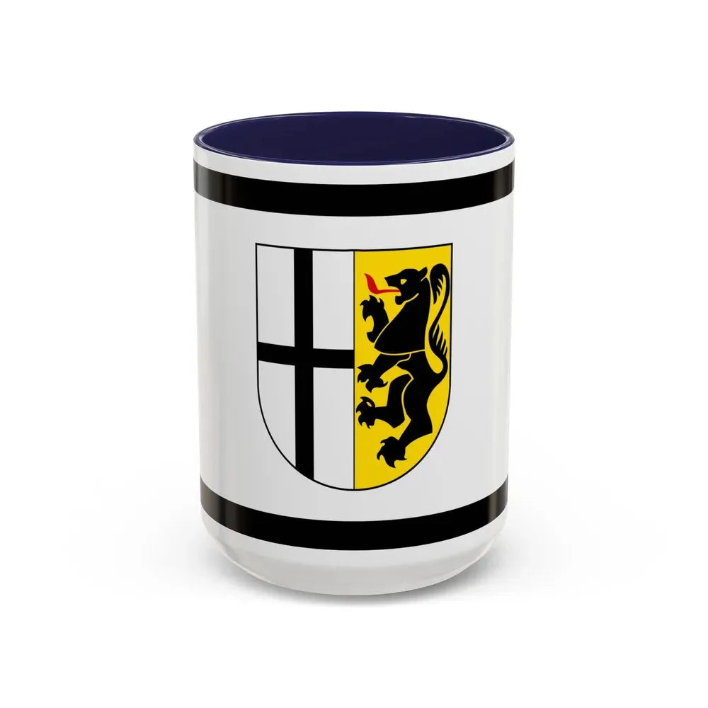 Flag of Rhein Kreises Neuss Germany - Accent Coffee Mug 15oz Navy - Go Mug Yourself