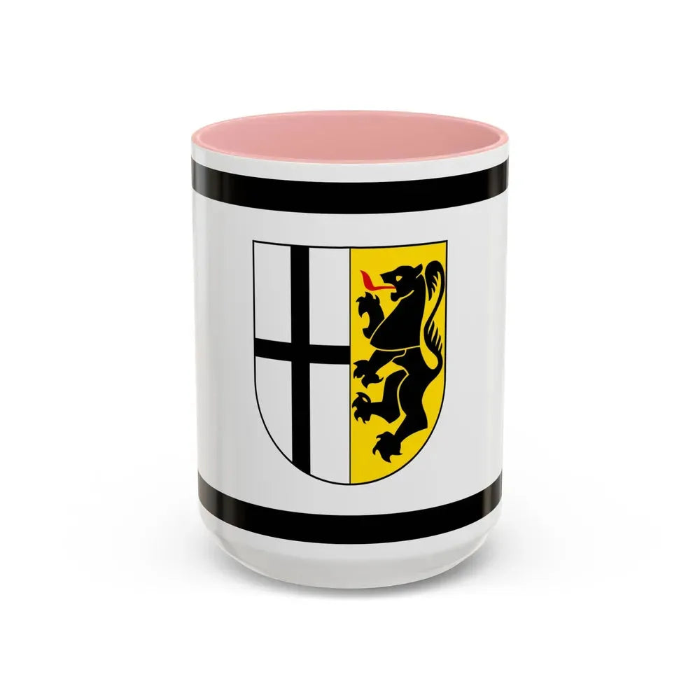 Flag of Rhein Kreises Neuss Germany - Accent Coffee Mug 15oz Pink - Go Mug Yourself