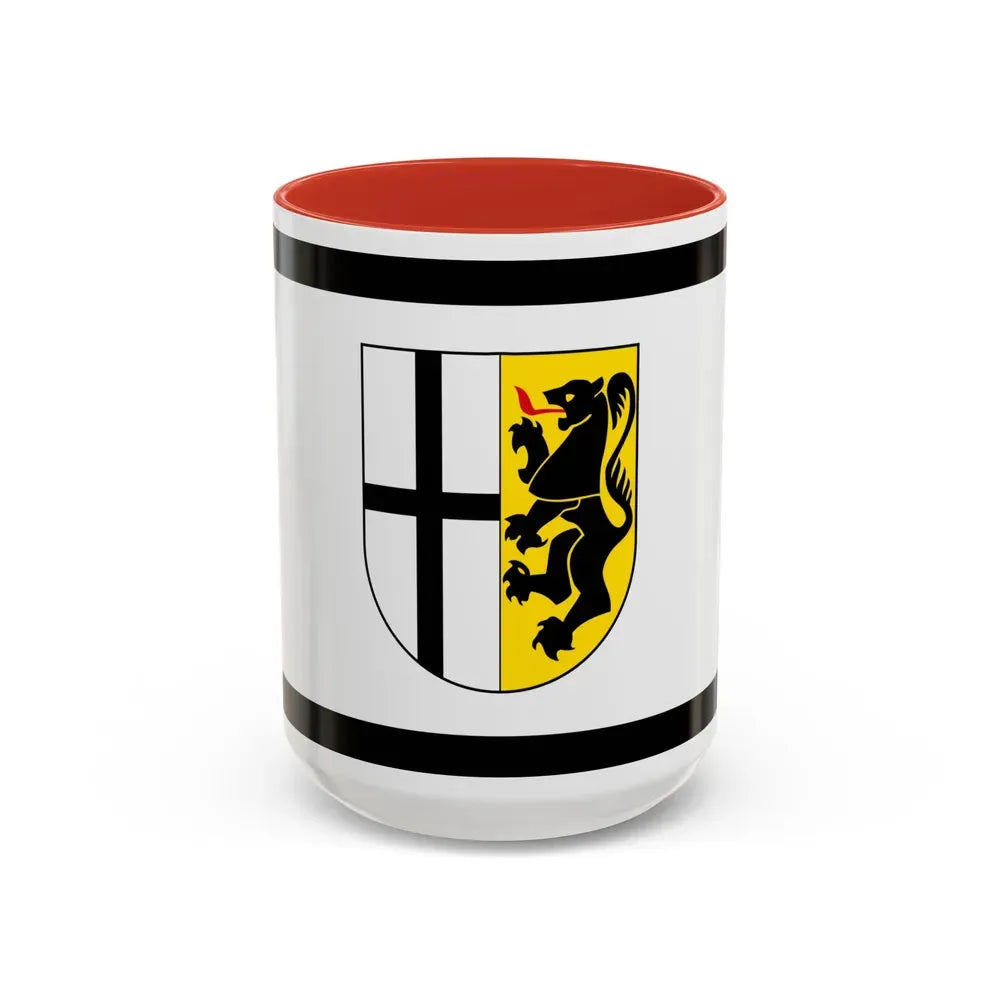 Flag of Rhein Kreises Neuss Germany - Accent Coffee Mug 15oz Red - Go Mug Yourself