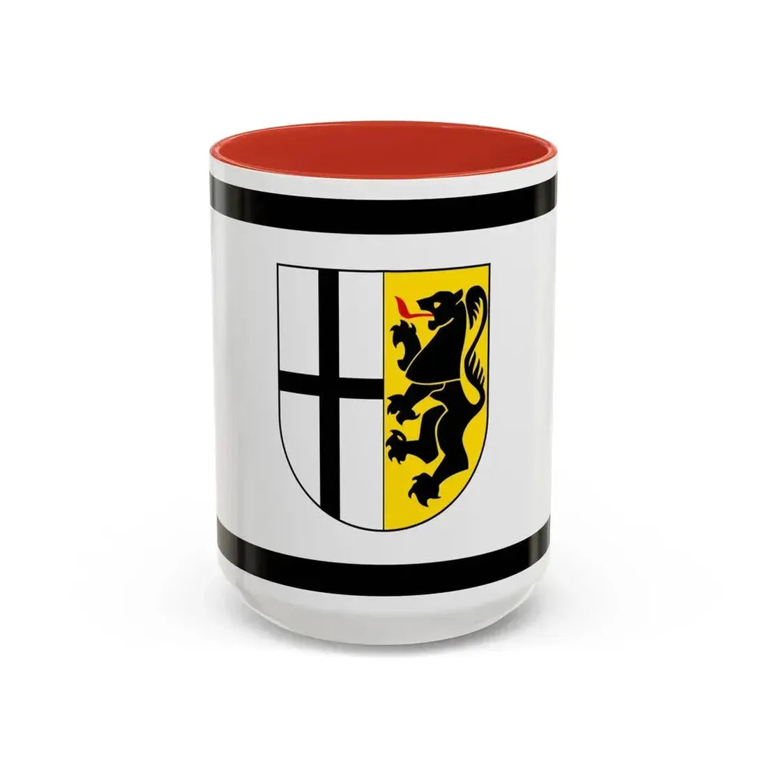 Flag of Rhein Kreises Neuss Germany - Accent Coffee Mug 15oz Red - Go Mug Yourself