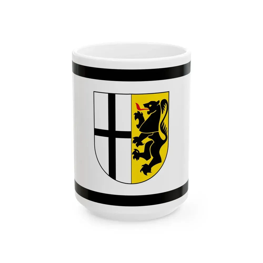 Flag of Rhein Kreises Neuss Germany - White Coffee Mug 15oz - Go Mug Yourself