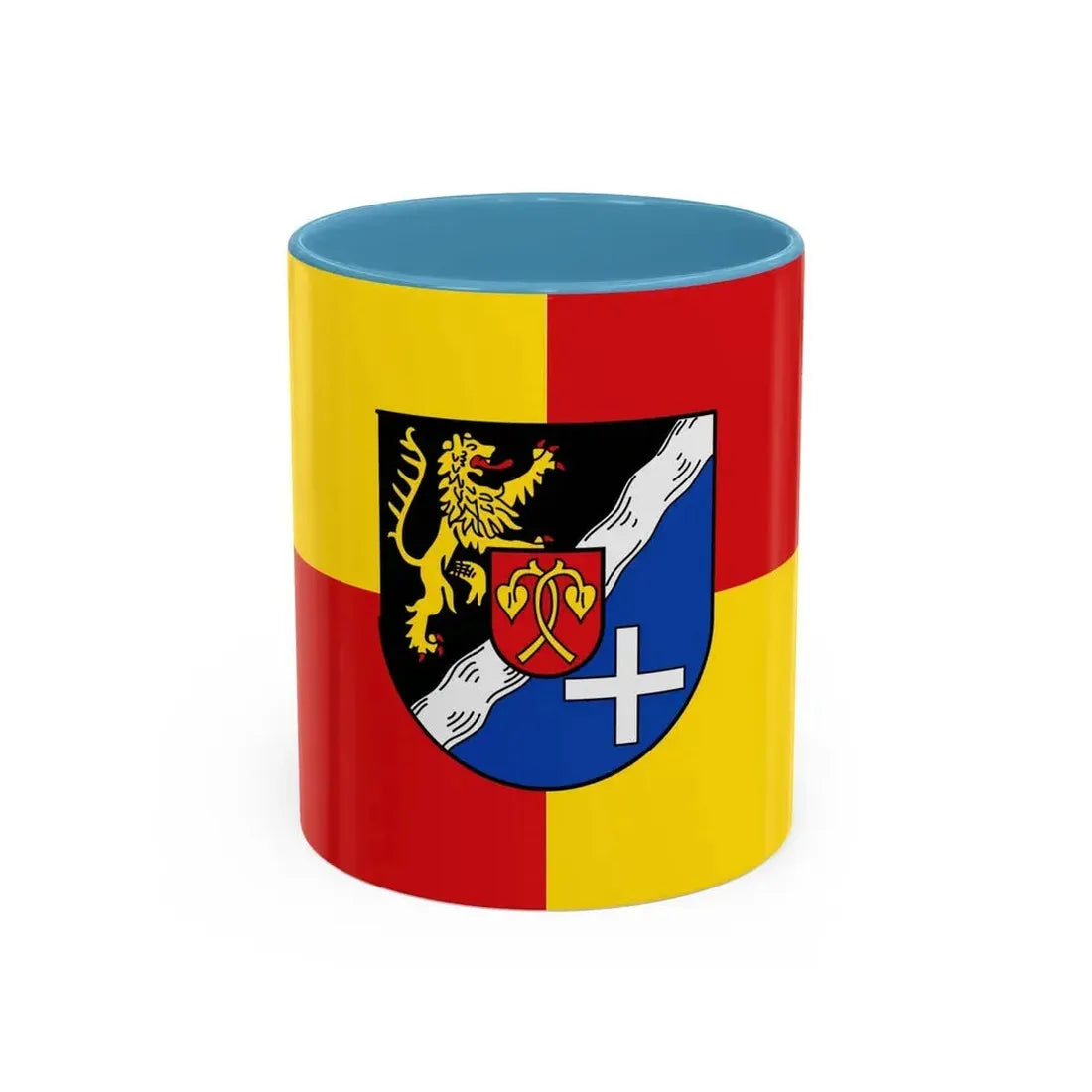 Flag of Rhein Pfalz Kreis Germany - Accent Coffee Mug 11oz Light Blue - Go Mug Yourself