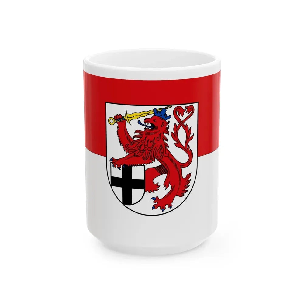 Flag of Rhein Sieg Kreis Germany - White Coffee Mug 15oz - Go Mug Yourself